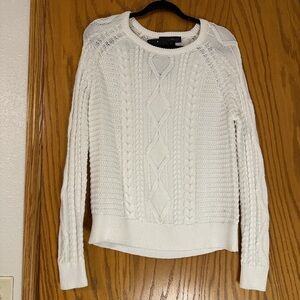 Elena Wang White Cable Knit Sweater - NWT - Size S